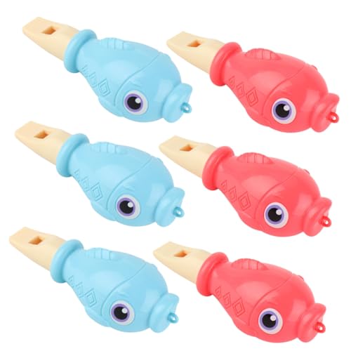 Milisten 6 Stück Teiliges Tierpfeifen Musikinstrumente Cartoon Design in Rot und Blau Kleines Langlebiges zur Musikalischen Früherziehung und Partyspaß für Jungen und Mädchen von Milisten