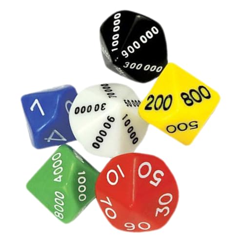 Milisten 6 Stück Teiliges Würfelset Polyedrische Spielwürfel aus Kunststoff Leichte Langlebige Partywürfel für Brettspiele Rollenspiel RPG als Spiel Partyzubehör Zufällige Zufällige Farbe von Milisten