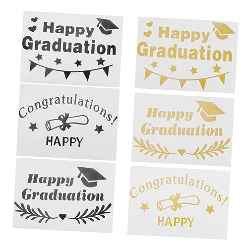 Milisten 6 Stück Transparente Abschlussballon Aufkleber DIY Party Sticker für Graduierung Dekoration für Feiern und Fotoanlässe für Wände und Fenster von Milisten