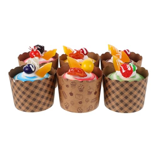 Milisten 6 Stücke Simulation Lebensmittel Modell Künstliche Kuchen Prop Simulation Brot Lebensmittel Display Gefälschte Cupcake Modell Magnet von Milisten