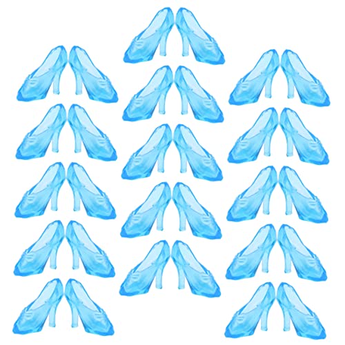 Milisten 60 Paare Aus Glaspantoffeln Miniaturen Puppe Hoch Fersen Winzige Kristallschuhe Simulation Kristallschuhe Miniatur-Schuhe Miniaturschuh Blue Plastik von Milisten