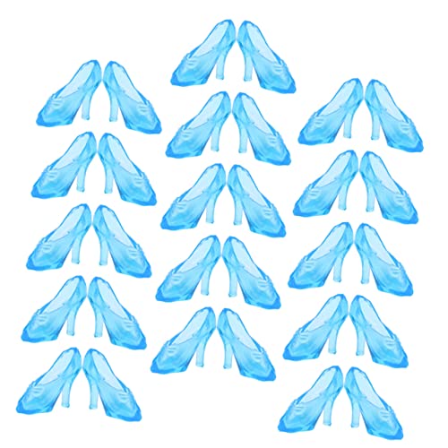 Milisten 60 Paare aus Glaspantoffeln Fersen Schuhe hoch Miniatur Puppe Schuhschmuck aus Kristall Mini-High-Heel Schuhspielzeug aus Kristall Plastik Blue von Milisten