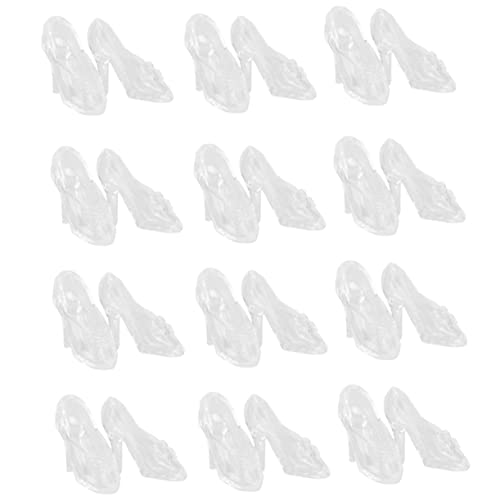 Milisten 60 Paare aus Glaspantoffeln Mini-High-Heel Mini-Kristallschuhe dekorative Schuhe Puppenhaus-Miniaturschuhe Schuhspielzeug Miniatur-Zubehör Plastik von Milisten