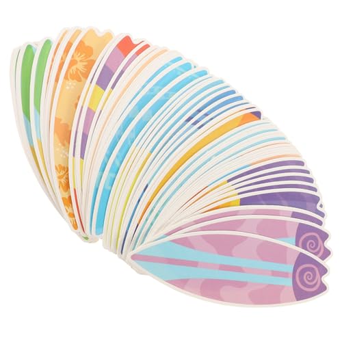 Milisten 60 Stück Hawaii Surfbrett Aufkleber Für Dekoration DIY Kofferaufkleber Selbstgemachte Aufkleber DIY Scrapbook Aufkleber Surfbrett Wanddekoration Hawaii Stil Aufkleber von Milisten