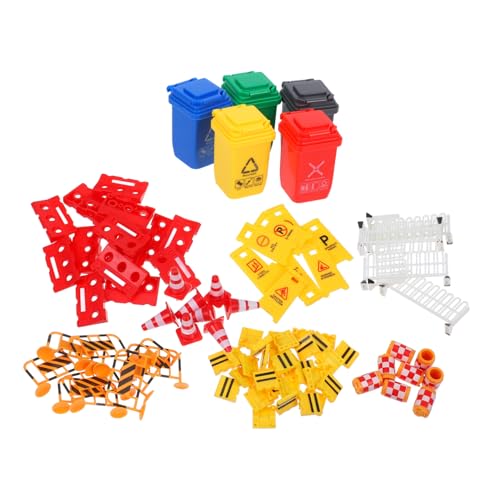 Milisten 67 Stück Teiliges Verkehrsschild Spielset aus Sicherem Abs Material Inklusive Miniatur Straßenschilder und Verkehrsleitkegel Fördert Motorische Fähigkeiten und Räumliches Denken von Milisten