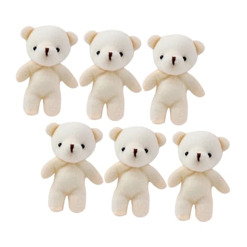 Milisten 6Stücke Bärenanhänger Weiche Plüschbären Schlüsselanhänger für DIY Deko Hängende Figuren Süße Tierfiguren für Taschen und Schlüssel Niedliches von Milisten