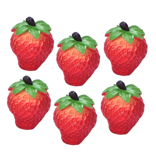 Milisten 6Stücke Erdbeeren Aus Langlebige Gefälschte Früchte Für Puppenhäuser Tischdekoration Fotorequisiten Und Kreative Dekorationen von Milisten