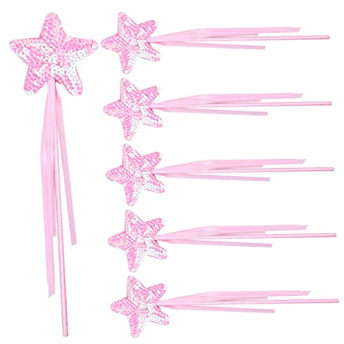 Milisten 6Stücke Glitzernde Feenstäbe für Sternzauberstäbe mit Ribbons für Märchenpartys und Cosplay Halloween und Festlichkeiten von Milisten