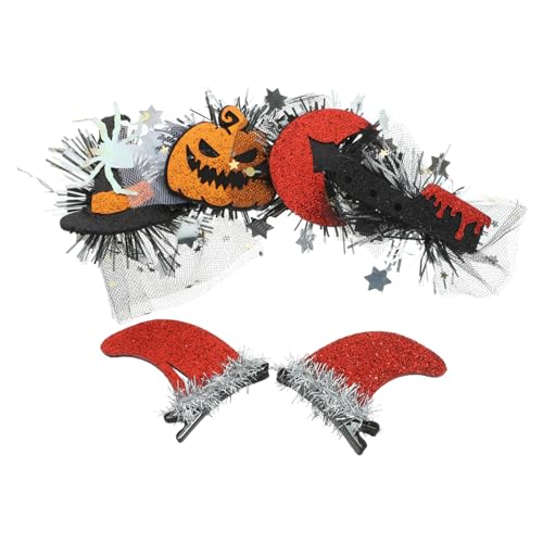 Milisten 6Stücke Halloween Haarspangen für Frauen und Haarschmuck mit Teufelshörnern Spinnen Kürbissen und Vampiren für Halloween Partys und Kreative von Milisten