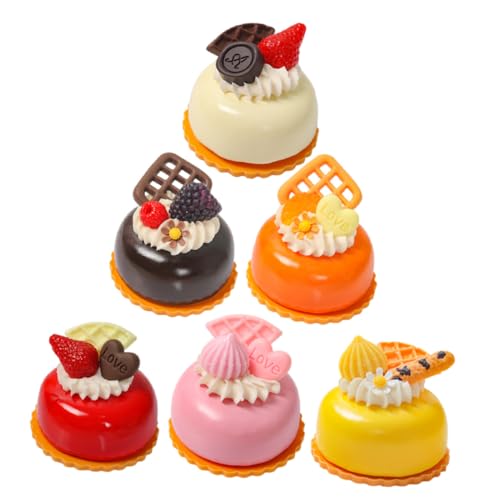 Milisten 6Stücke Künstliche Kuchenmodelle Realistische Simulationsdesserts aus PU und Deko für Geschäft und Veranstaltungen Exquisite Nachbildung für Präsentation von Milisten