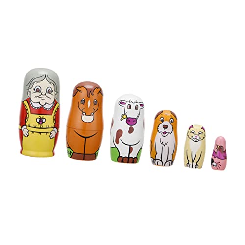 Milisten 6Stücke Teiliges Aus Holz Puppen Cartoon Nistspielzeug Für Wohnkultur Milisten 6Stücke Teiliges Aus Holz Puppen Cartoon Nistspielzeug Für Wohnkultur von Milisten