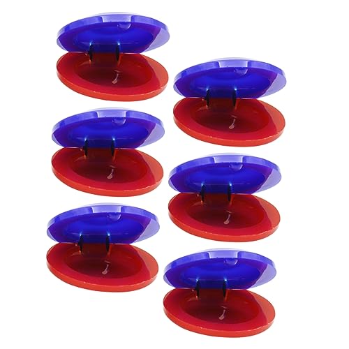 Milisten 6Stücke Teiliges Castanet für Frühkindliche Musikinstrumente Rot und Blau für Musikalische und Rhythmusentwicklung Sicheres und Langlebiges Material von Milisten