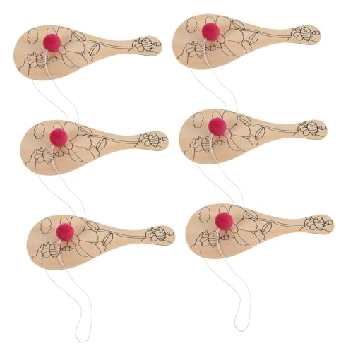 Milisten 6Stücke Teiliges Handbemaltes Holz Paddelball Set Für Kreatives Basteln DIY Fantasie Und Koordination Für Familienfeiern Und Feiertagsdekorationen Milisten 6Stücke Teiliges Handbemaltes Holz Paddelball Set Für Kreatives Basteln DIY Fantasie Und Koordination Für Familienfeiern Und Feiertagsdekorationen von Milisten