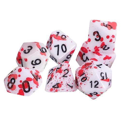Milisten 7 Stück Laufen Gruppenwürfelsatz Acryl Würfel Brettspiel Würfel Blutwürfel lustige Würfelspiel-Requisiten Spielrequisiten Blutspritzerwürfel Partyzubehör rot von Milisten