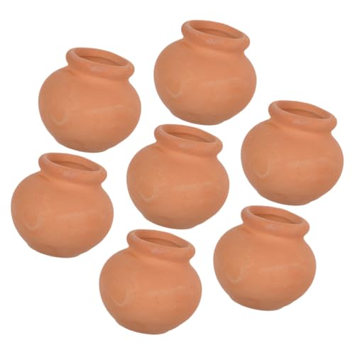 Milisten 7 Stück Saftiger Blumentopf Container Sukkulenten Töpfe Erdgeschoss dekorativ mini blumentöpfe kleine blumentöpfe Sukkulente Pflanzen Töpfe Blumentöpfe für Zimmerpflanzen Ton Brown von Milisten