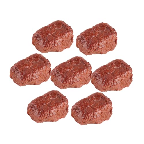Milisten 7 Stück Simulationsrindfleischmodell Steak Simulieren Realistisch Leben Rindfleisch Simulieren Darüber Hinaus Gefälschte Steaks Food-Foto-Requisiten Falsches Fleisch Groß PVC Brown von Milisten