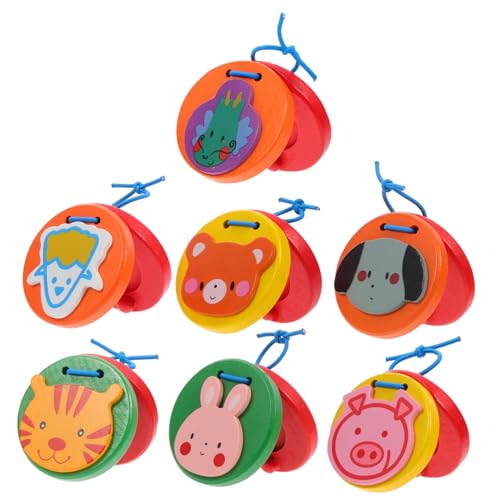 Milisten 7 Stück Teiliges Holz Tier Kastagnetten Kindgerechtes Percussion zur Musikalischen Früherziehung Bunte Tiermotive Lamm Bär Hase Hund Tiger Drache Schwein Einfache Handhabung für Milisten 7 Stück Teiliges Holz Tier Kastagnetten Kindgerechtes Percussion zur Musikalischen Früherziehung Bunte Tiermotive Lamm Bär Hase Hund Tiger Drache Schwein Einfache Handhabung für von Milisten