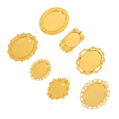 Milisten 7 Stück Teiliges Miniatur Bilderrahmen Oval Gold Langlebige Vintage Foto dekorativer Minirahmen für Puppenhaus DIY Basteln Vielseitig für Fotografie und Ausstellungen von Milisten