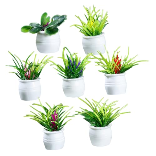 Milisten 7 Stück Teiliges Miniatur Bonsai Puppenhaus Dekoration Realistische Kleine Pflanzen Töpfe für Miniaturgärten und Wohnaccessoires von Milisten