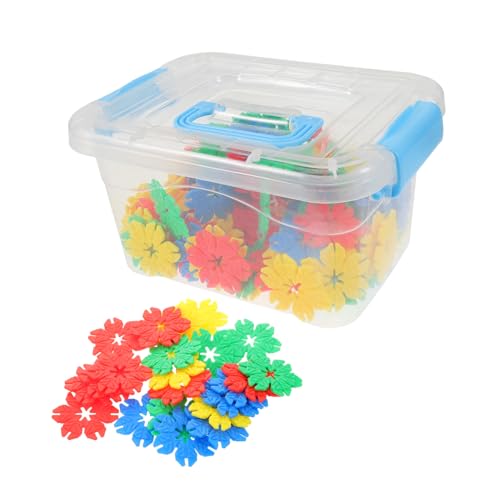 Milisten 70-Teiliges Set Bausteine ​​in Aufbewahrungsbox Ineinandergreifende Scheiben Montessori Lernscheiben- Bauen verbinden Plastik von Milisten