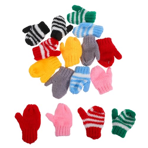 Milisten 8 Paare Mini Strickhandschuhe für Puppen Bunte Handgestrickte Miniaturhandschuhe Bastelset für DIY Puppenbekleidung Zubehör für Rollenspiele und Festtagsdekoration von Milisten