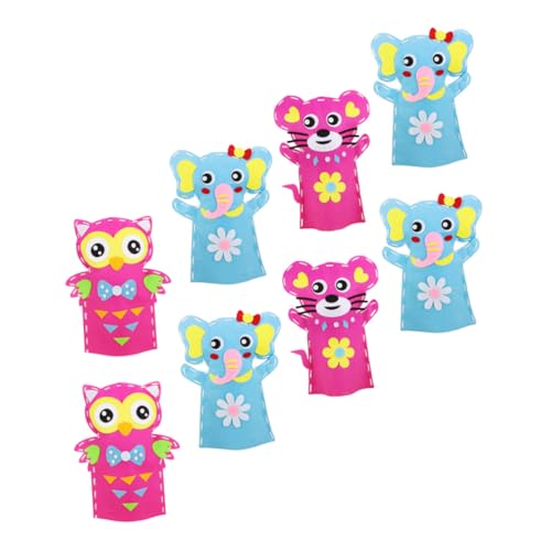 Milisten 8 Sätze DIY Bastelset Teiliges Handpuppen Materialpaket aus Hochwertigem Vliesstoff Einfache Montage Kreative Tierfiguren zum Selbermachen Fördert Eltern Junge Mädchen Interaktion von Milisten