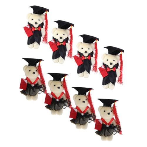 Milisten 8 Stück Cartoon-Bär-Puppe Graduation Bear zum schulabschluss geschenkkästchen schenken Seiten markiese deko Abschluss trägt Puppen Mini-Abschlussbär Plüschbären Schaum von Milisten