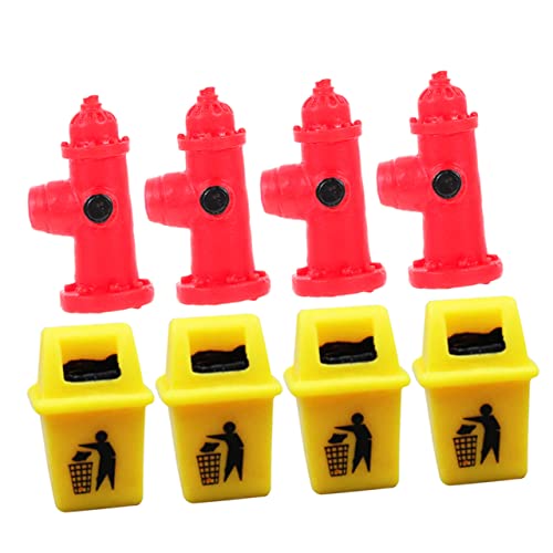 Milisten 8 Stück Feuerwehrhydrant Abfalleimer Teiliges DIY Modell für Mini für Puppenhaus Deko Feuerwehrhydranten und Mini Mülleimer von Milisten