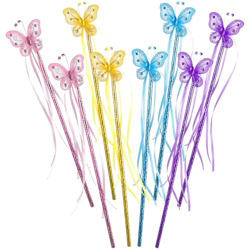 Milisten 8 Stück Magische Schmetterlings Zauberstäbe Handliche Dekoration für Cosplay und Partys Blau Gold und Kinderfreundliche Requisiten für Mädchen Milisten 8 Stück Magische Schmetterlings Zauberstäbe Handliche Dekoration für Cosplay und Partys Blau Gold und Kinderfreundliche Requisiten für Mädchen von Milisten