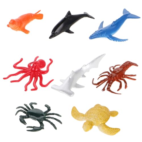 Milisten 8 Stück Marine Tiermodellspielzeug Meer Tiere simulierte Meerestiere Meerestiere Meerestierfiguren Spielzeugtiere Figuren Ozeantiere Figuren Mini-Meeresfiguren Plastik von Milisten