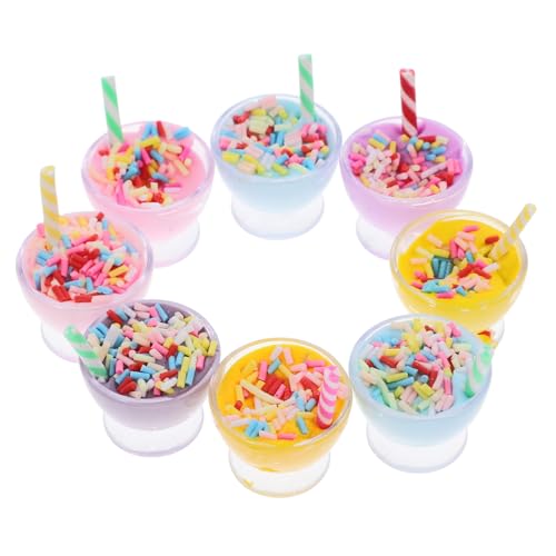 Milisten 8stücke Teiliges Eiscreme-Dekorationen Für Puppenhäuser Realistische Kunsthandwerk-Requisiten Aus Resin Zubehör Für DIY-szenen Und Fotografie von Milisten