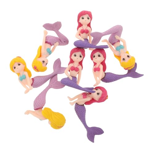 Milisten 8 Stück Miniatur Meerjungfrau Figuren Teiliges Dekorations für Kuchen Aquarien und Partys Charmante Resin Figuren für Bezaubernde Jedem von Milisten