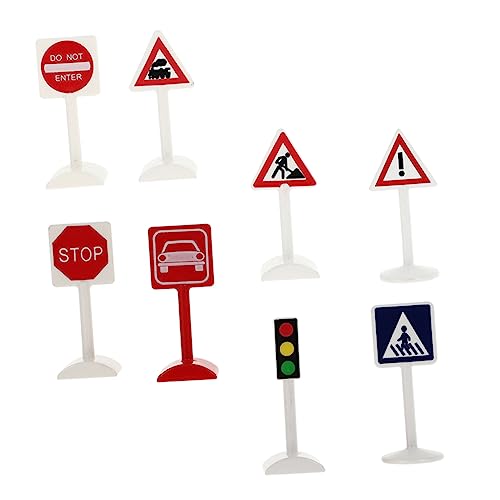Milisten 8 Stück Miniatur Verkehrszeichen Set Teiliges Verkehrszeichen für Kindergarten und Lehrmittel für DIY Sandtische und Verkehrserziehung von Milisten