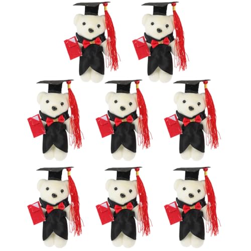 Milisten 8 Stück Puppe-Abschlussgeschenk Vorschulkinder Abschluss Plüschbär Bären Mini-Abschlussbär tragen Abschlussfeier geschenkset Abschlussgeschenke für sie Abschlussbär 2023 Polyester von Milisten