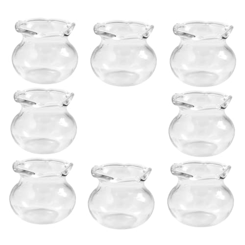 Milisten 8 Stück Puppenhaus Fischtank Mini Fischglas Fischglas Mini Aquarium Mini Fischtank Kleines Fischtank Puppenhaus Fischtank Kleine Fischschalen Miniatur Fischtank Glas von Milisten