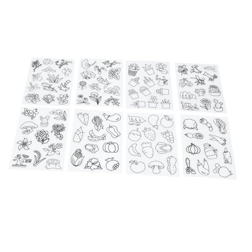 Milisten 8 Stück Teiliges Heat Shrink Sheets mit Cartoon Muster DIY Bastelbedarf für Kreative Projekte für Handwerksworkshops für Schlüsselanhänger und Dekorationen von Milisten