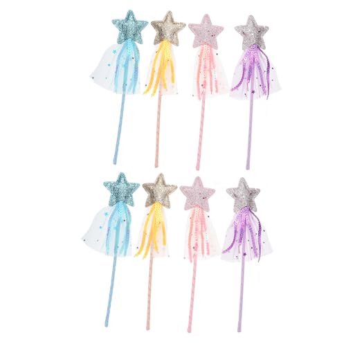 Milisten 8 Stück Teiliges Magische Stäbe für Bunte Fairy Wands mit Sternmotiv Kreatives Fantasie und Koordination Geeignet für Mädchen und Halloween kostüme von Milisten