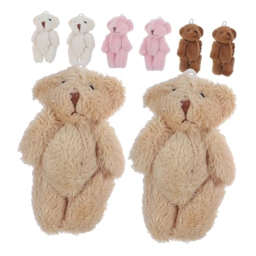 Milisten 8 Stück Teiliges Mini Plüschbär Kuschelig Langlebig mit Anhänger Vielseitig als Schlüsselanhänger Halsketten oder Party Deko für Babyparty und Valentinstag Farblich Sortiert Weiß von Milisten