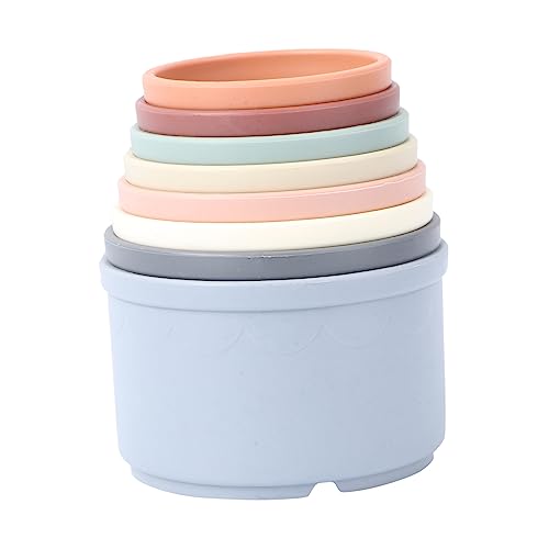 Milisten 8 Stück Teiliges Stapelbecher für Badespielzeug für Kreative Wasseraktivitäten Fördert Koordination und Fantasie für Badewanne und Strand von Milisten