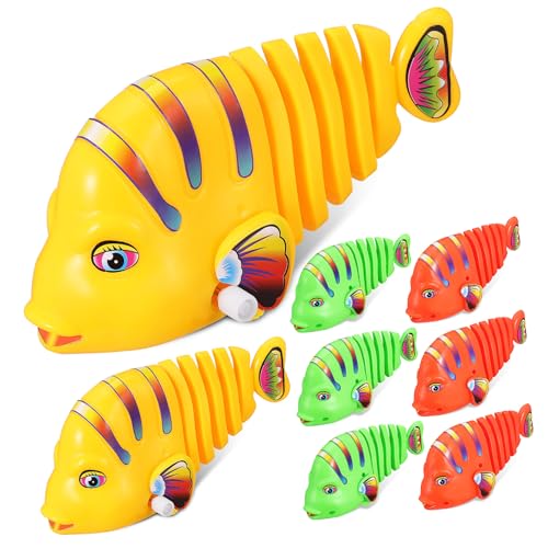 Milisten 8 Stück Teiliges Wind Up Fisch Badespielzeug Automatisches Schaukeln Robustes Kunststoff Wasserspielzeug für Badewanne Pool Planschbecken Fördert Feinmotorik und Hand Auge von Milisten
