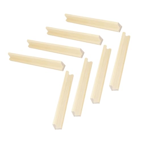 Milisten 8 Stück buchstabenverzierungen aus Holz Domino-Tabletts selber Machen Domino-Halter-Fach Ausstellungsstand Basis anzeigen Domino-Ständer Domino-Basen DIY zubehör hölzern Beige von Milisten