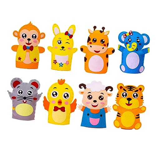 Milisten 8Stücke Teiliges DIY Handpuppen Materialset Für Kreative Cartoon Stickerei Und Bastelmaterialien Praktischen Fähigkeiten Und Fantasieentwicklung Für Jungen von Milisten