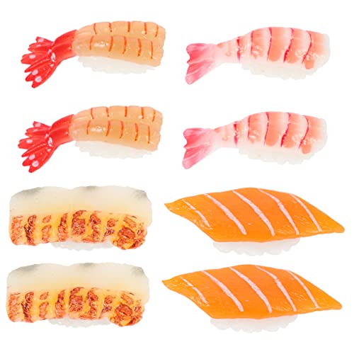Milisten 8Stücke Teiliges Gefälschtes Sushi Modell Realistische Lebensmittel Requisiten für Fotografie und Heimdekoration Zubehör für Sushi Enthusiasten und Kreative Displays von Milisten