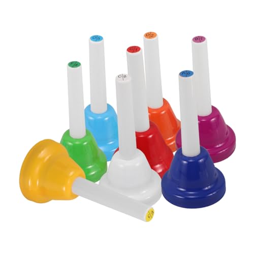 Milisten 8Stücke Teiliges Handglocken Set Für Diatonische Metallglocken Musikinstrument Für Kleinkinder Für Musikunterricht Kindergärten Und Partys von Milisten
