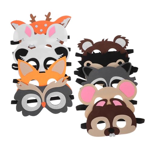 Milisten 8Stücke Tiermasken aus Filz für Leichte Augenmasken für Partys Cosplay und Halloween mit Süßen Tiermotiven Giraffe Hase Panda Bär von Milisten