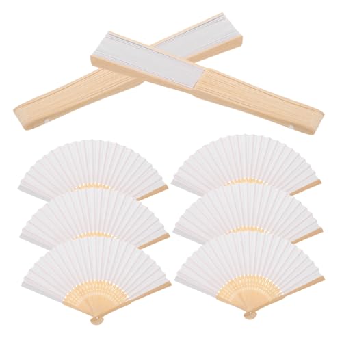 Milisten 8stücke Weiße Papierfächer Blanko-fächer Für Diy-kunst Partydekoration Kinderhandwerk Outdoor-events Große Stückzahlen Blanko-faltfächer Aus Papier Handfächer Für von Milisten