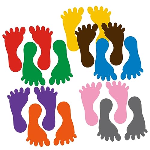 Milisten 9 Paare Fußabdruckaufkleber Bodenaufkleber fußabdruck Aufkleber DIY Aufkleber für Fußabdrücke im Klassenzimmer Sensorische Aufkleber DIY Fußabdruck Aufkleber PVC Zufällige Farbe von Milisten