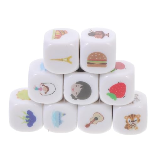 Milisten 9 Stück Geschichte Würfel Spielwürfel Zum Geschichtenerzählen Würfel Früherziehungswürfel Würfel-stütze Groß Storytelling-zubehör Erwachsene Acryl von Milisten