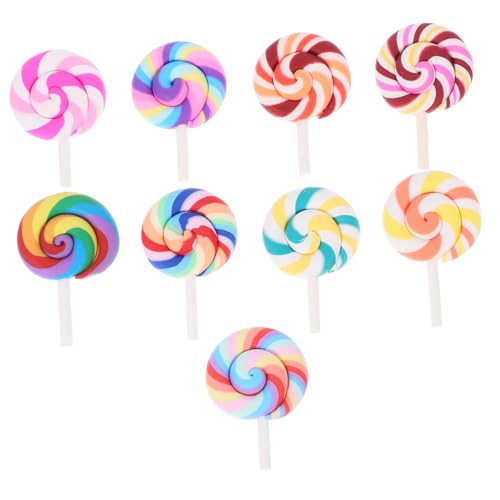 Milisten 9 Stück Lollipop Foto Requisiten Dekorationen Fake Lollis Süßigkeiten Fotoautomat Süßigkeiten Requisite Dekorative Lollipop Requisite Foto Requisiten Party Süßigkeiten von Milisten