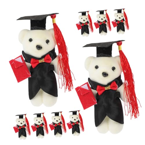 Milisten 9 Stück Puppenstraußmaterial ritauls Kuscheltier adventsgeschenke Little Bear Abschluss Stofftiere Abschluss Bär weiche, Flauschige Puppe kleine Bärenpuppe Plastik von Milisten